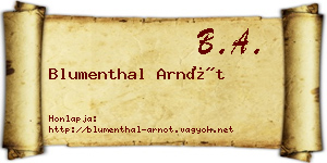 Blumenthal Arnót névjegykártya